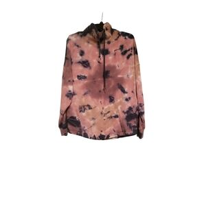 Pink Victorias Secret tie dye fleece cowl neck sweatshirt
